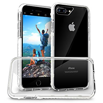 iPhone 7 Plus Case, Orzly Fusion Bumper Case for Apple iPhone 7 Plus (5.5 inch Version of 2016 Model) - Protective iPhone 7 Plus Cover with WHITE Bumper / Rim & Transparent Hard Back Panel