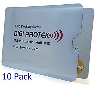 10 RFID Sleeves - Premium- Anti Theft Scanning for Credit Cards and Bank Cards