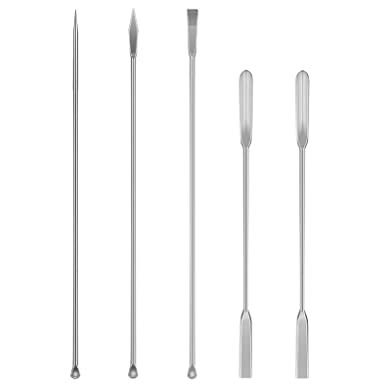 5 Pack Micro Spatula Set, Opret Lab Scoop Spoon Capsule Filler 0 00 for Powders Stainless Steel Gel Cap Filler