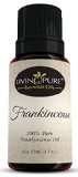 1 Frankincense Essential Oil - Pure Frankincense by Living Pure Essential Oils - Aids Healthy Skin Arthritis and Healing - 100 Organic Therapeutic and Aromatherapy Grade Frankincense Oil - 15ml