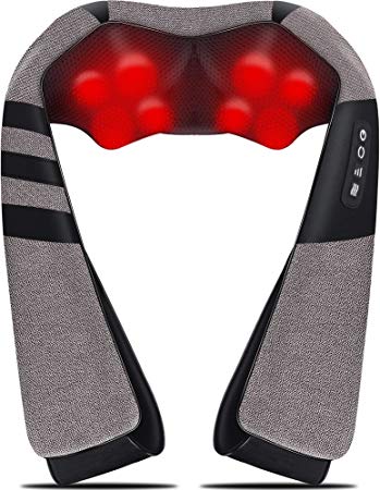 Back Massager,Shiatsu Neck and Shoulder Massager with Heat,Electric Back Massage Pillow for Back,Neck,Shoulders,Legs,Foot,Deep Kneading Tissue Massage for Body Muscle Pain Relief,Gifts for Women/Men