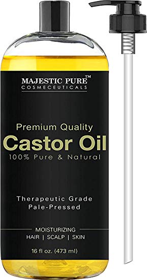 Majestic Pure Castor Oil, Hair Wonder Oil with Numerous Skin Benefits, 16 Oz