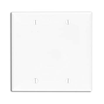 Leviton 80725-W 2-Gang No Device Blank Wallplate, Box Mounted, White