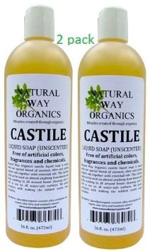 Castile Soap (Unscented) 16 Oz. (473ml) [Health and Beauty]- 2-pack