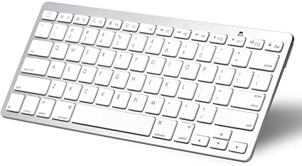 iPad Keyboard, OMOTON Bluetooth Keyboard Compatible with iPad 10.2 2019, iPad 9.7 2018/2019, iPad Air 10.5, iPad Pro 11/12.9, iPad Mini 5/4, and iPhone Series, White