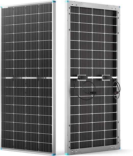 Renogy 220 Watt Bifacial Solar Panel 12 Volt Monocrystalline High Efficiency Solar Module for RV Off Grid Solar Power System