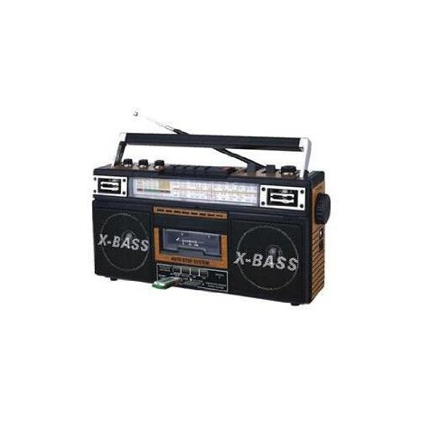 Qfx J-22u-brn Retro Collection Boom Box Wood With Amfm Sw-1 - Sw2 4-band Radio And Cassette To Mp3 Converter