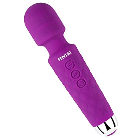 Personal Mini Wand Massager, Waterproof Handheld Rechargeable Neck Shoulder Back Body Therapeutic Massage with 8 Powerful Speeds & 20 Pulsating Patterns for Sports Recovery & Muscle Aches