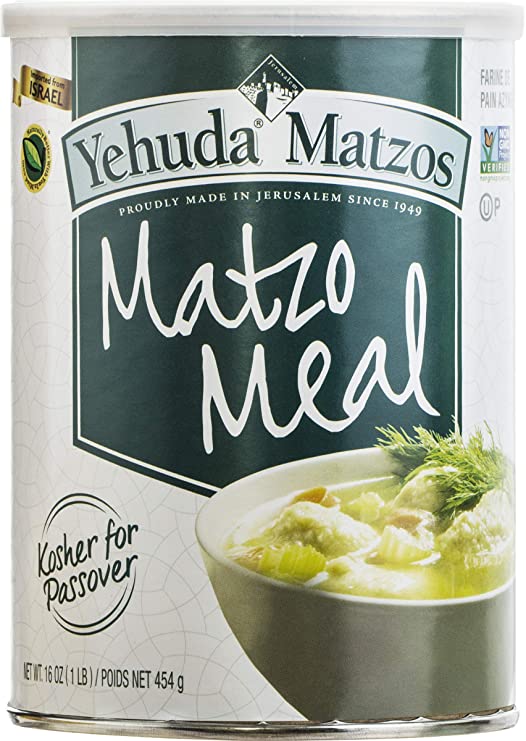Yehuda, Jerusalem Matzo Meal, 16oz Container with Resealable Cover, Kosher for Passover