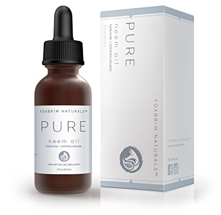 Pure Organic Neem Oil - USDA - Cold Pressed - For Hair, Skin & Nails - Foxbrim Naturals 2oz