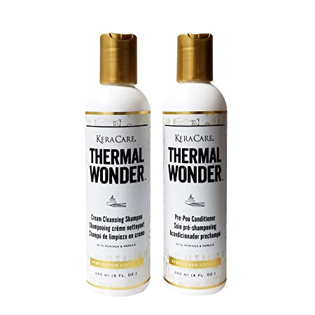 Keracare Thermal Wonder Cream Cleansing Shampoo and Pre-Poo Conditioner Set - 8 oz. Each