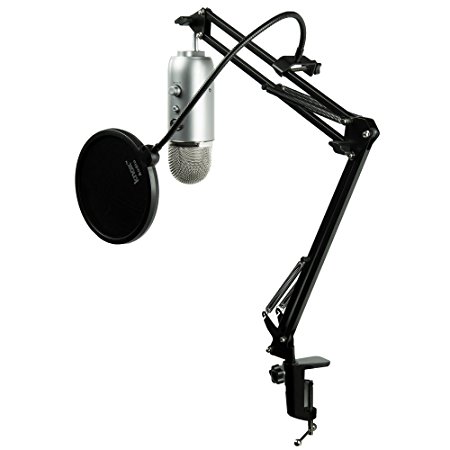 Blue Microphones Yeti USB Microphone w/ Knox Desktop Arm Stand and Pop Filter