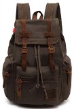 EcoCity Vintage Canvas Backpack Rucksack Schoolbag