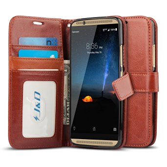 ZTE Axon 7 Case, J&D [Wallet Stand] [Slim Fit] Heavy Duty Protective Shock Resistant Wallet Case for ZTE Axon 7 - Brown