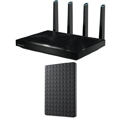 NETGEAR Nighthawk X8 - AC5300 Tri-Band Quad-Stream Wi-Fi Router & Seagate 1TB External Hard Drive