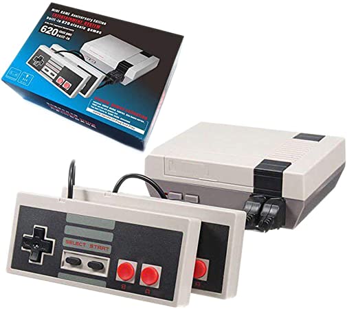 Classic Mini Retro Game Console, AV Output 8-bit Video Game Built-in 620 Games with 2 Classic Controllers