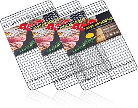Estmoon Cooling Rack Stainless Steel, Cooling Racks for Baking, 16.5 Inch Cooling Rack Oven Safe,Heavy Duty Wire Rack Set of 3 for Cookies,Cooking,Roasting,Grilling,Drying,Dishwasher Safe