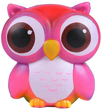 Aolige Squishies Slow Rising Jumbo Kawaii Cute Colorful Owl Creamy Scent for Kids Party Toys Stress Reliever Toy