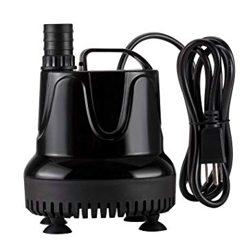 Hygger Quiet Submersible Aquarium Water Pump for Water Transfer Quick Auto Electric Vacuum Siphon Aquarium Cleaning Pump for Fish Tank with Adaptors 215-1060 GPH