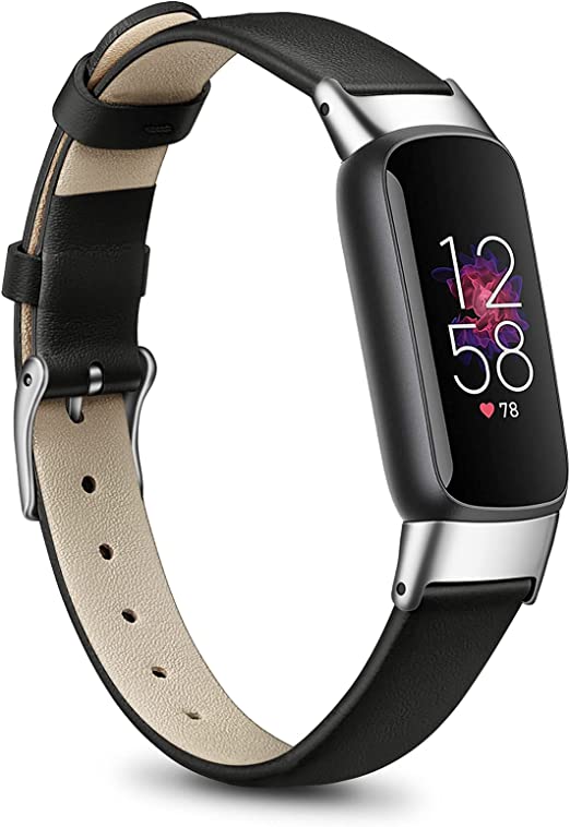 Fintie Bands Compatible with Fitbit Luxe, Soft Genuine Leather Replacement Strap Wrist Band