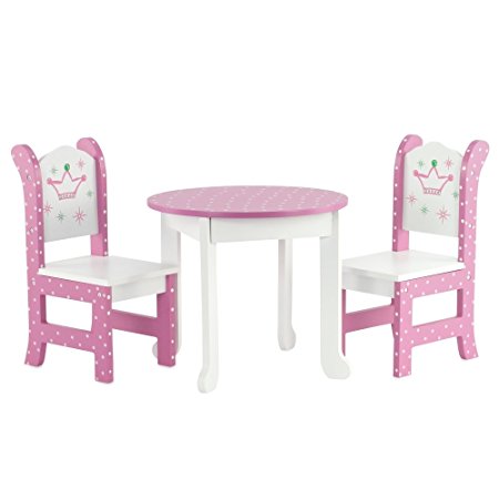 18 Inch Doll Furniture Fits American Girl Dolls - 18 " Wish Crown Table and Chairs