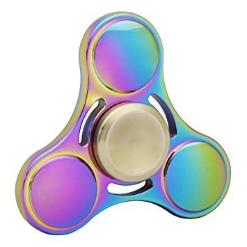 Fidget Spinner Tri Hand Spinner Fidget Toy (Colorful), Detachable Steel Ball Bearing, Long Time Spinning, Fast and Quiet, Stress Reducer for ADHD, Anxiety and Autism, Boredom