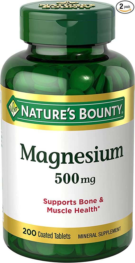 Magnesium, 500mg Magnesium Tablets for Bone & Muscle Health, 1 Pack of 200 Count