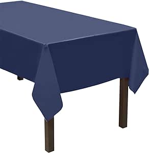 Party Essentials Heavy Duty Rectangle Plastic Table Cover Available in 24 Colors, 54 x 108, 3-Count, Navy Blue (54108NB-3)