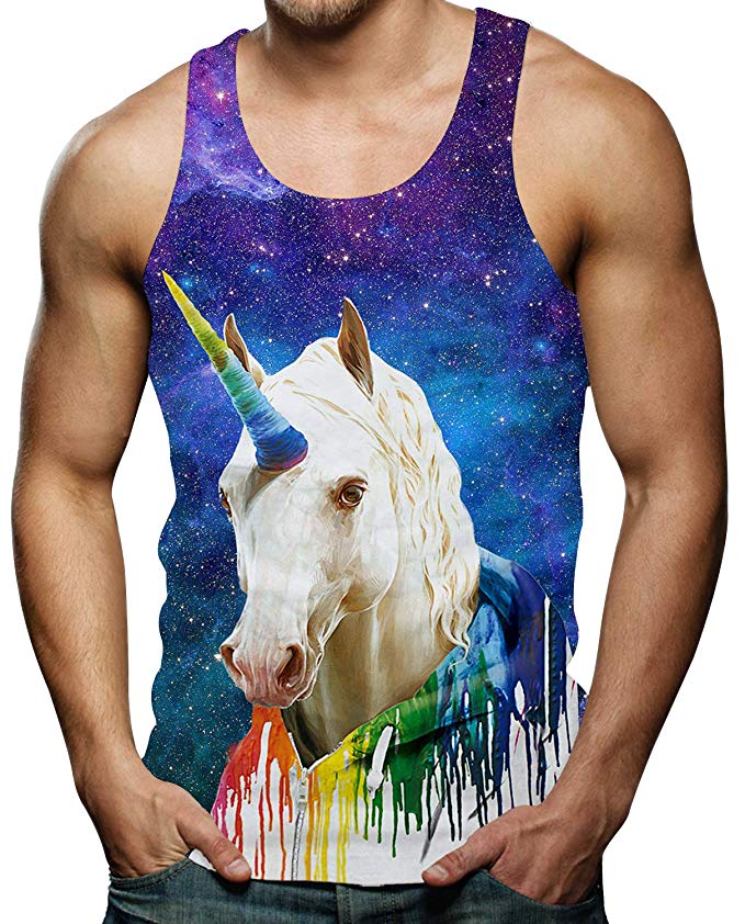 Spreadhoodie Mens Tank Tops 3D Printed Sleeveless T-Shirts Vest for Holiday Trips Swimming Baths Outdoor Sports Gym S-XXL
