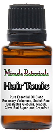 Miracle Botanicals Hair Tonic - 100% Pure Essential Oil Hair and Scalp Elixir - 15ml or 30ml/1oz. Sizes - Therapeutic Grade - 15ml