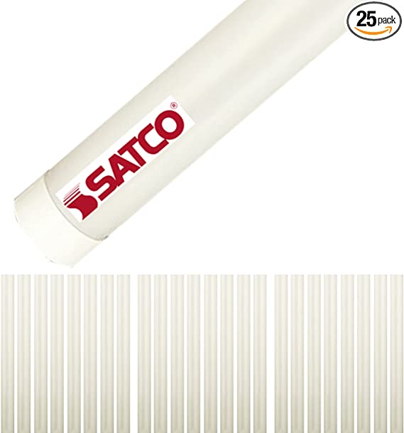 Satco (25 Pack);Part Number S49934; 11 Watt; 4 Foot LED T8; Medium Bi Pin base; 3000K; 50000 Average rated hours; 1800 Lumens; Type A; Ballast dependentLighting for Office, Buildings, co-work lighting