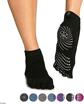 Gaiam Yoga Socks | Grippy Non Slip Sticky Full-Toe Grip Accessories for Women & Men | Hot Yoga, Pilates, Barre, Ballet, Dance, Home for Balance & Stability | Available in Multiple Colors & Pack Sizes