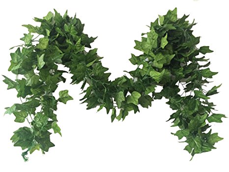 Meiliy 40 Ft 5 Strands Artificial High Simulation Printing Boston Ivy Greenery Chain Foliage Simulation Flowers Plants For Home Room Garden Wedding Garland Outside Decoration
