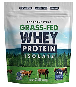 Grass Fed Whey Protein Powder Isolate - Unflavored   Cold Processed   Undenatured - Pure Wisconsin Grass-Fed Protein For Shake, Smoothie, Drink, or Food - Non GMO   No Gluten - 2.5 pounds