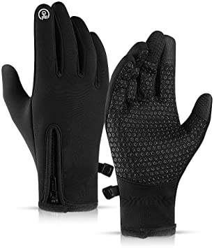 Jeniulet Mens Winter Gloves -30℉ Thick Warm 100% Fully Waterproof Touch Screen Anti-Slip Fullfinger Gloves