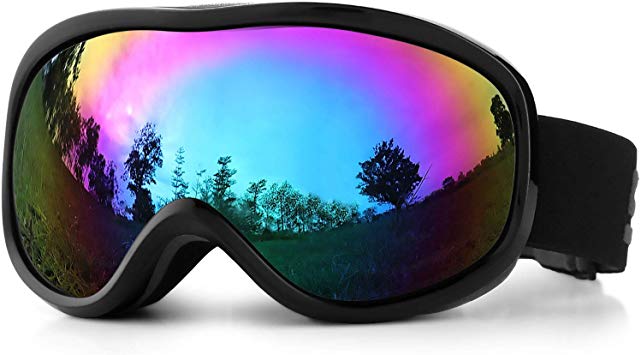 SPOSUNE OTG Ski Goggles - Over Glasses Snow Snowboard Goggle with Anti Fog Dual Lens for Men Women Youth Kids Skiing Skating Snowmobile, Windproof UV400 Protection Winter Sports Protective Glasses
