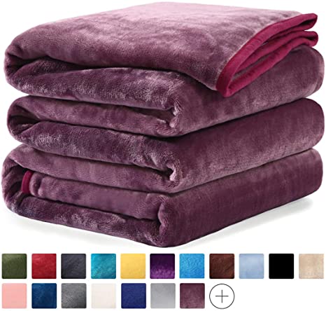 LEISURE TOWN Fleece Blanket Queen King Twin Throw Size Soft Summer Cooling Breathable Luxury Plush Travel Camping Blankets Lightweight for Sofa Couch Bed (Lavender, California King (102" x 108"))