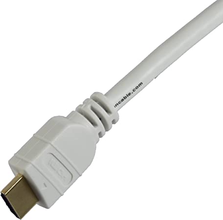 Tartan Cable 7 Foot White High Speed HDMI Cable with Ethernet, 28 AWG, Brand