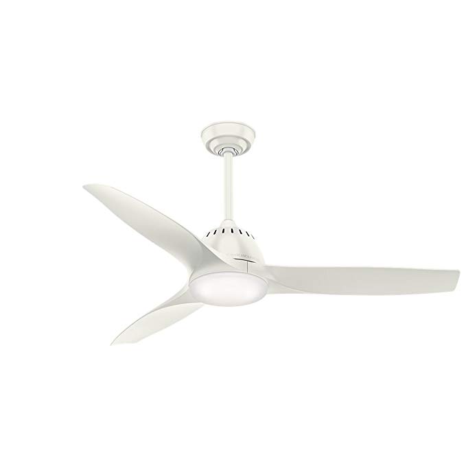 Casablanca Indoor Ceiling Fan with LED Light and remote control - Wisp 52 inch, White, 59284