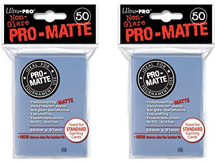 100 Ultra Pro CLEAR PRO-MATTE Deck Protectors Sleeves Standard MTG Pokemon