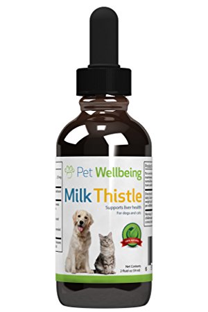 Pet Wellbeing - Milk Thistle For Dogs - Natural Glycerin Based Milk Thistle For Dogs - 2 Ounce (59 Milliliter)