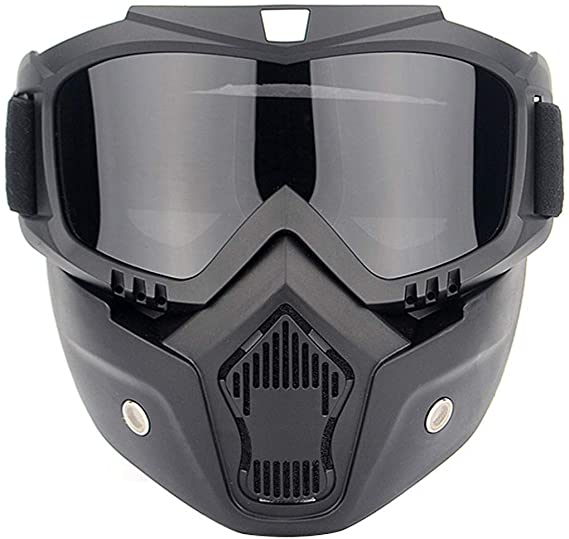 CHAMER Motorcycle Goggles Mask Motocross Glasses Helmet Fog-Proof Windproof UV400 Protection Vintage Harley Motorbike Riding Sunglasses for Kid&Adult CS Paintball