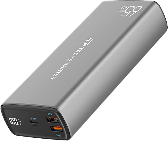 Techsmarter 30000mah 65W PPS USB-C PD Power Bank, Laptop Portable Charger with Samsung Super Fast Charging. Compatible with iPhone, Samsung, Androids, iPads, MacBook Pro, Chromebook, Dell XPS, ThinkPad, PixelBook, HP Spectre