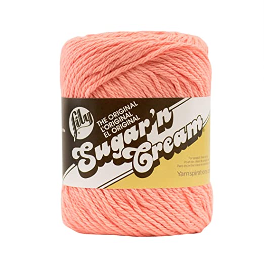 Lily Sugar 'N Cream  The Original Solid Yarn - (4) Medium Gauge 100% Cotton - 2.5 oz -  Tea Rose  -  Machine Wash & Dry