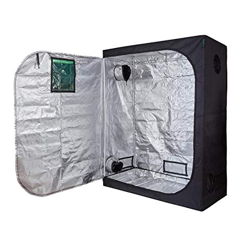 Oppolite 60"X32"X80" Indoor Grow Tent Room 600D Reflective Diamond Mylar Hydroponic Garden Growing Plant with Metal Corner (60"x32"x80")