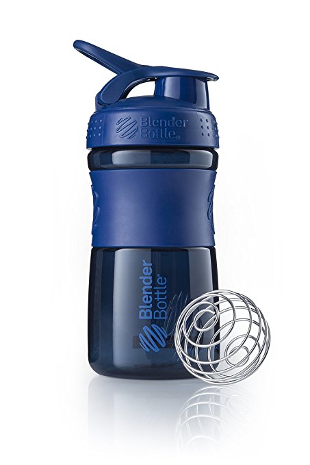 BlenderBottle SportMixer Tritan Grip Shaker Bottle, Navy/Navy, 20-Ounce