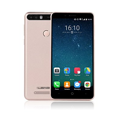 SIM Free Mobile Phone LEAGOO KIICAA POWER Unlocked Smartphone 3G (Screen: 5.0 inch - 2GB RAM - 16GB ROM- Quad Core - MTK6580A - 1.3 GHz - Dual SIM - Android 7.0 - 4000mAh Big Capacity - Rear Camera 5.0MP   8.0MP   Front camera 5.0MP) (Gold)