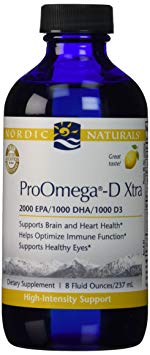 Nordic Naturals ProOmega-D Xtra - Supports Heart, Immune, and Brain Health, Added Natural Vitamin D3 for Bone Support - Lemon Flavored Liquid 8oz