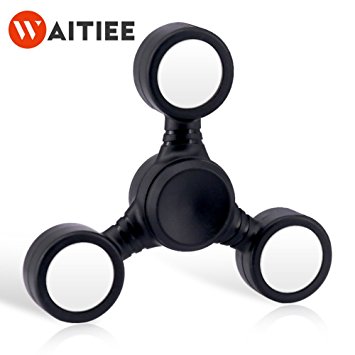 Waitiee Fidget Hand Spinner Finger toy -High Speed 2-5 Minute Spins Stress Reliever Reducer Anxiety ADD Killing Time for adults and Kids (Black)