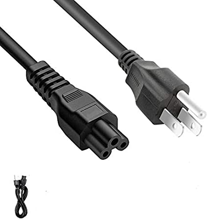 DTK 6 ft / 1.8M IEC-320-C5 3 Prong Mickey Mouse Power Cord NEMA 5-15P to IEC 60320 C5 Power Cable for HP DELL ASUS ACER Sony Lenovo Samsung Laptop Charger Adapter,Black Color